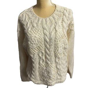 Vintage Colleen’s Collectables Sweater Women's Large Granny Cable Knit Hand Knit